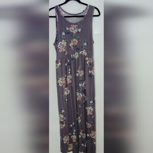 Maurices Floral Sleeveless Maxi Dress Size Large